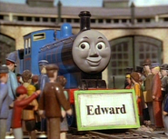 Edward and his name-board