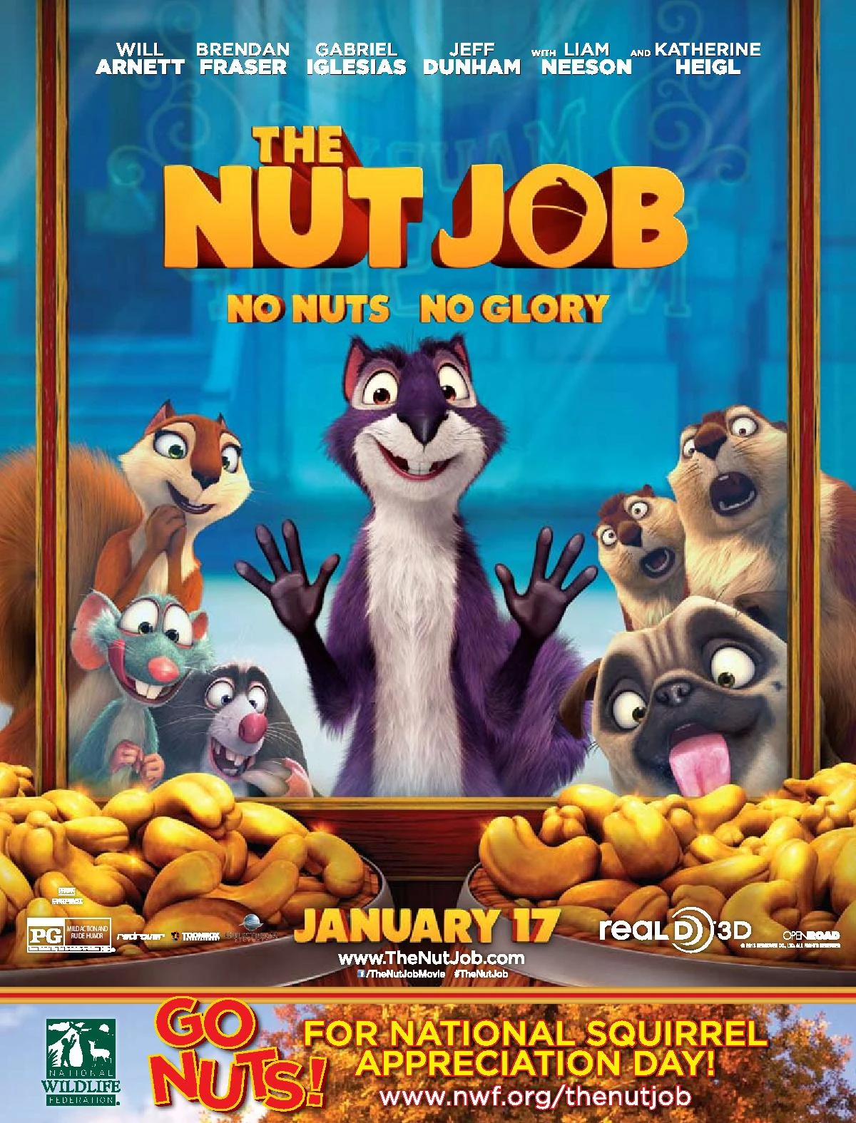 Opening To The Nut Job 2014 AMC Theatre (Universal & Open Road Films