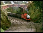 James pulling a goods train