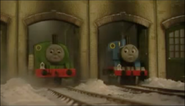 Angry Thomas scolds a very sad Percy about blowing the new whistle in Percy's New Whistle