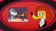 Claudette’s embarrassed seeing a picture of Bugs Bunny and Squeaks the Squirrel doing a lady and the tramp reference