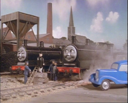 Donald and Douglas are met by the Fat Controller.