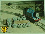 Thomas' season 3 model Note: Thomas' unused frustrated face next to his sad face