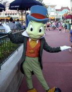 Jiminy Cricket at one of the Disney Parks