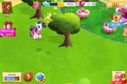 Rarity in the My Little Pony Gameloft app.