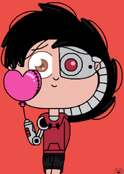 Nate holding a balloon