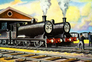 An illustration of Donald and Douglas from the Railway Series books