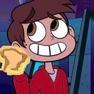 Marco with peanut butter and sauerkraut sandwich from the episode "Changing the Cartoon Baby"