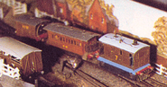 Toby, Henrietta and Elsie on the Reverend's model railway