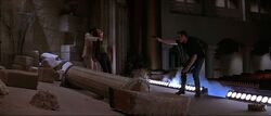 Cotton decides whether to shoot Sidney or Nancy Loomis