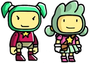 A sprite comparison between Female Clone (Scribblenauts Unlimited) and Doppelily (Scribblenauts Unmasked).