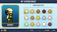 Editing a Scribblenaut's skin color.