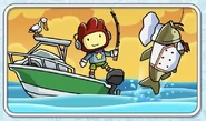 Maxwell using a green boat variant seen only in the minigame's icon.