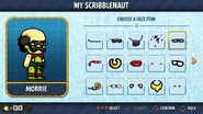 Editing a Scribblenaut's face accessory.