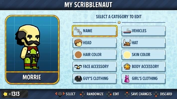 Editing a Scribblenaut in My Scribblenaut