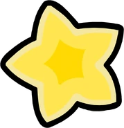 The Starite sprite used in the menu of Scribblenauts Showdown, lacking the five "dots" typically seen elsewhere.