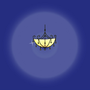 Chandelier's light radius.