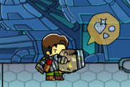 A robber picking up a gem prisoner, (notice the animation).