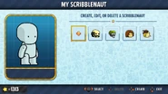 The main My Scribblenaut menu.