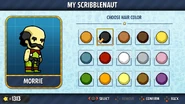 Editing a Scribblenaut's hair color.