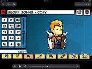 Steve, a character created by Geoff Johns to demonstrate how the Scribblenauts Unmasked hero creator works