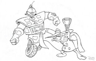 061313 d23membersonly fromthearchives justiceducks-4.jpg (159 KB) Darkwing Duck and Gizmoduck as they would have appeared in the series.