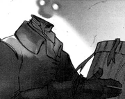 Pace's headless ghost as he appeared prior to regaining his hatbox (in ).