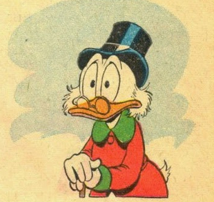 Scrooge contemplating the meaning of his life at the end of Only a Poor Old Man.