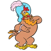 Clara Cluck, a female chicken