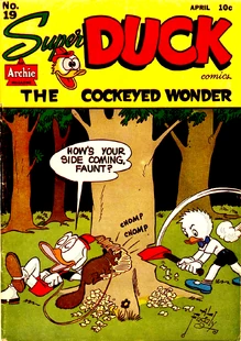 Cover of an issue of the actual Super Duck comic book.