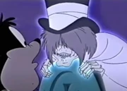 The Hatbox Ghost about to startle  in 2002 (in ).