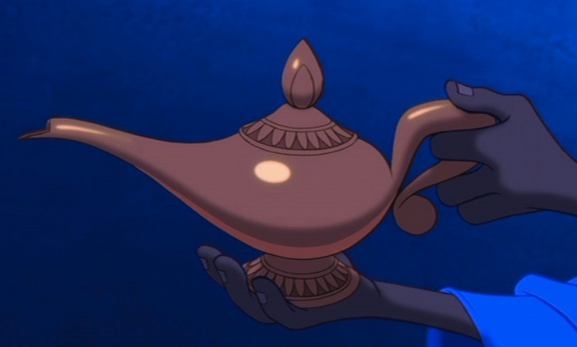 Aladdin Genie Rubbing Lamp GIF