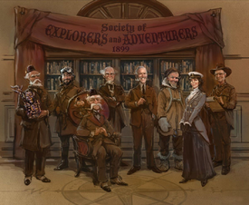 Mary, in a group portrait with several other members of the Society of Explorers and Adventurers