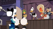 Donald, José and Panchito getting the chance to perform for the party