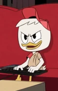 Huey wearing a tan colored toga in "Happy Birthday, Doofus Drake!"