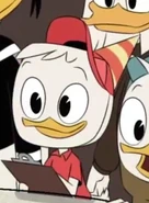 Huey in an orange/yellow party hat in "The Last Adventure!"