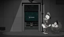 Donald leaving the mansion to raise the triplets on his own