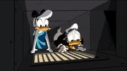 Daisy and Donald witnessing the hostage situation