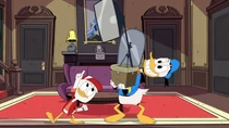 Donald and Huey preparing for the family photo