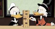 Donald and Scrooge during Jenga