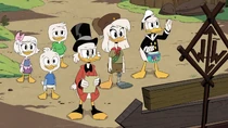 Donald and the family embarking on a treasure hunt