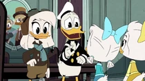 Donald and Della in front of May and June