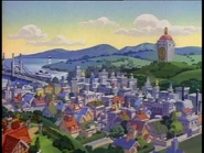 Duckburg.jpg (48 KB) Duckburg, with Scrooge's Money Bin in the back.