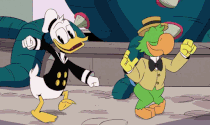 Donald playing the accordion