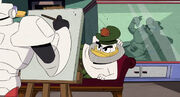 Waddle Duck paints Flintheart Glomgold