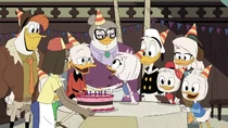 Donald's family celebrating Webby's birthday