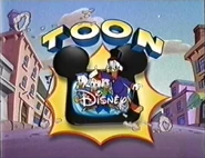 Scrooge and the nephews appeared in one of many variations of the original Toon Disney logo.