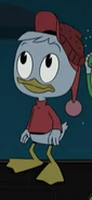 Huey wearing a red wool cap in "How Santa Stole Christmas!"
