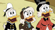 Della, Donald, and Scrooge in shock