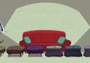 "I'm Johnny, the brains of the outfit." "And I'm his twin brother Randy, the handsome one." "And we got ahead by building furniture..." "...For your feet!" "Welcome to our..." "...Ottoman Empire!"